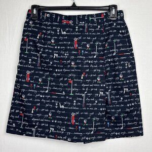 Vtg Liz Claiborne LizGolf Cotton Skort size 14 waist 30 navy blue golf